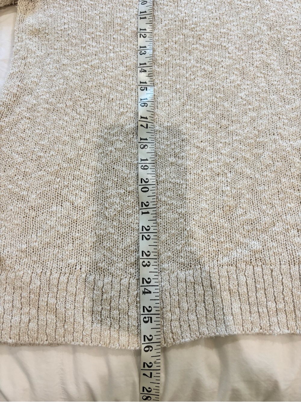 J. Crew Sz 2X Cream Oatmeal Slub Cotton Sweater V-Neck Relaxed Fit EUC - Picture 6 of 9